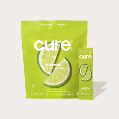 Lime - Hydrating Electrolyte Drink Mix with no Added Sugar or Artificial Ingredients by Cure