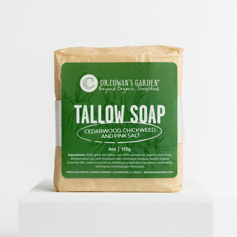 Cedarwood and Chickweed with Pink Salt Tallow Soap by Dr. Cowan's Garden