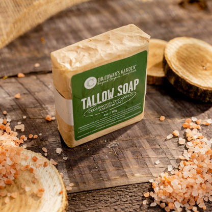Cedarwood and Chickweed with Pink Salt Tallow Soap by Dr. Cowan's Garden