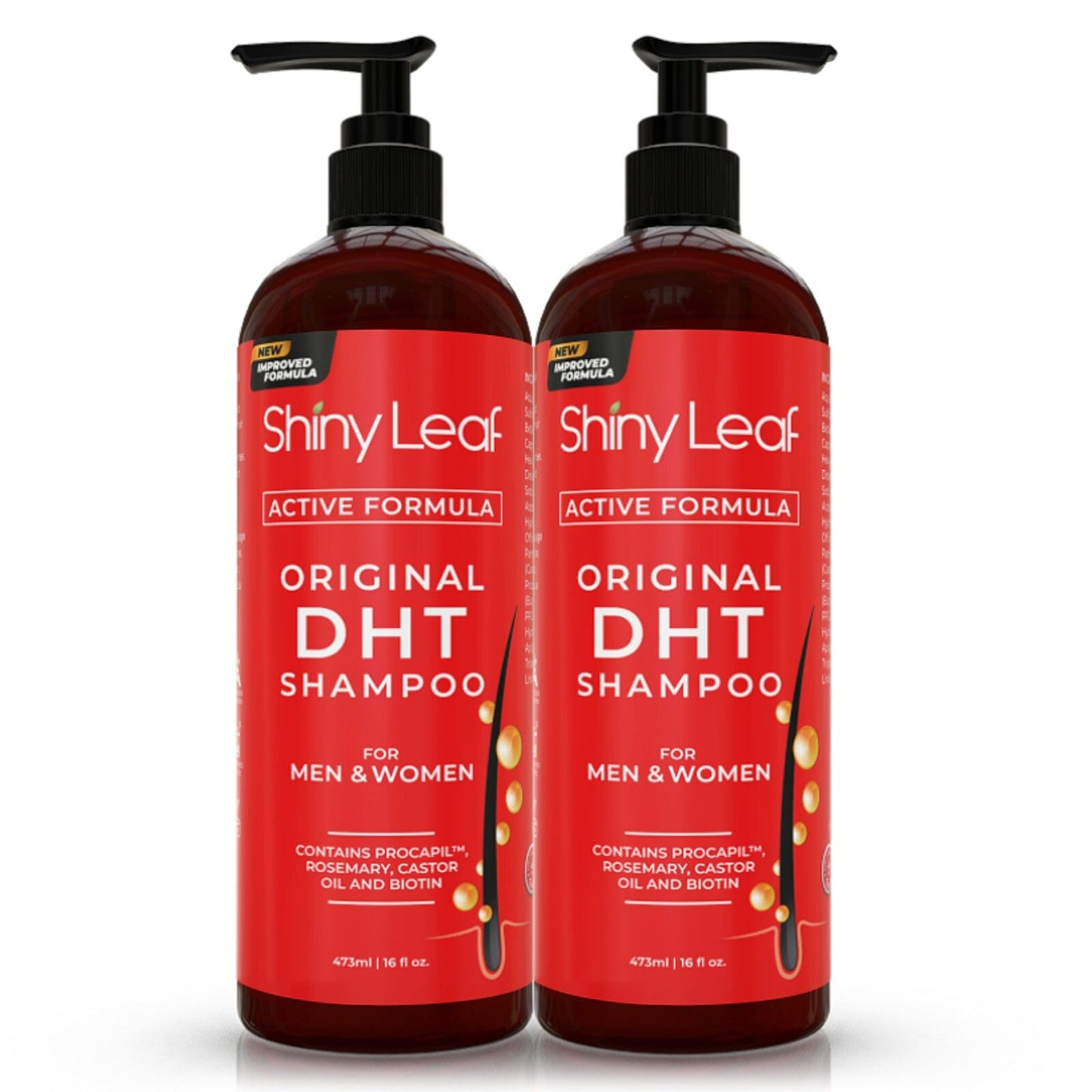DHT Blocker Hair Loss Shampoo 16 oz, Active Formula For Hair Growth With Biotin by Shiny Leaf