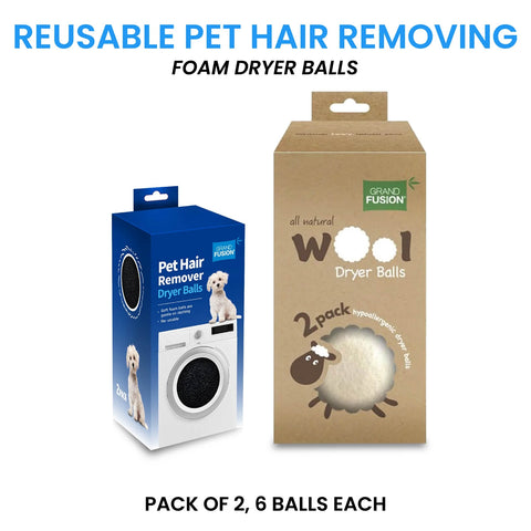 Pet Hair Remover Dryer Balls - From Grand Fusion by Grand Fusion Housewares, LLC