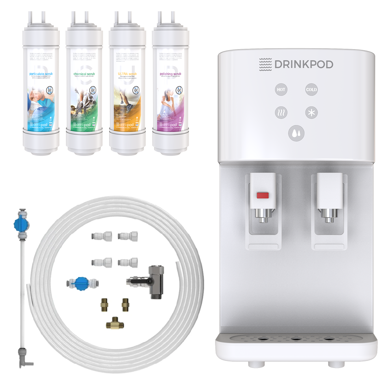 Drinkpod 2000 Pro Series - Countertop Water Purifier Bottleless Water Cooler by Drinkpod