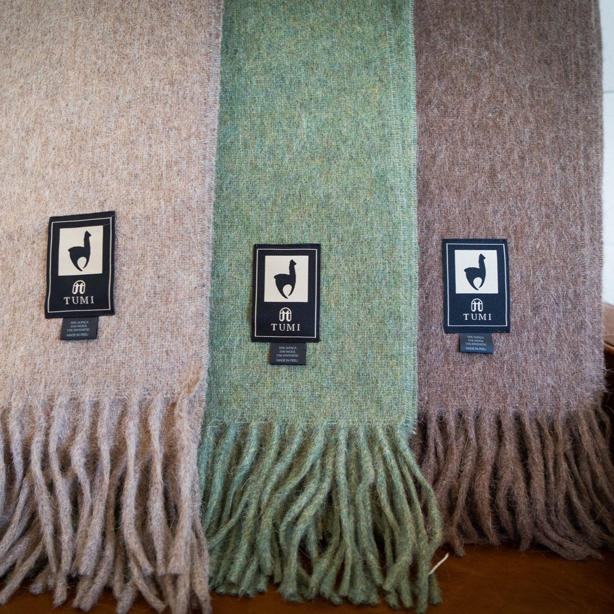 Alpaca Wool Throw Blanket - Solid Colors by Alpaca Threadz