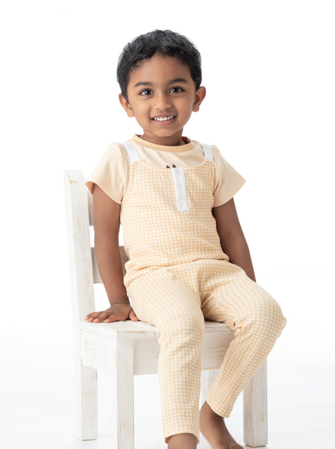 Organic Cotton Overall - Butter Gingham by Little Moy