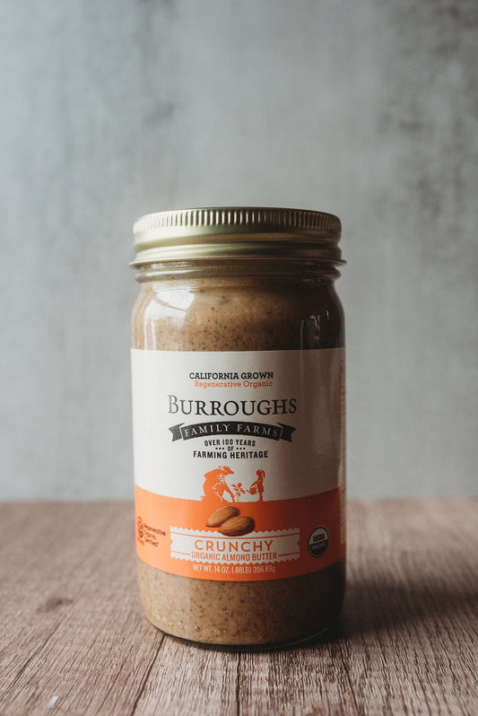 Regenerative Organic Crunchy Almond Butter by Burroughs Family Farms