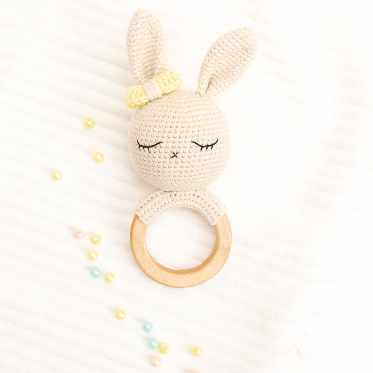 Crochet Rattle / chloe the bunny (teether style) by Little Moy