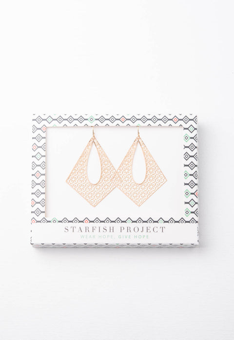 Everly Gold Filigree Dangle Earrings by Starfish Project