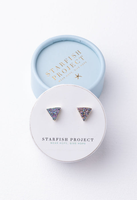 Kyra Multicolored Druzy Stud Earrings by Starfish Project