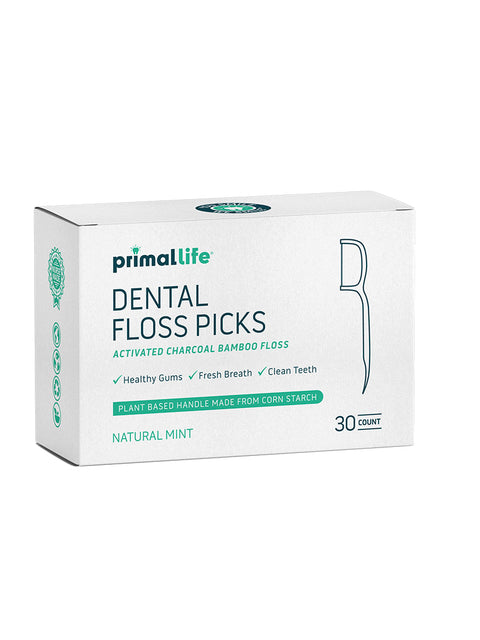 Dental Floss, Bamboo-Charcoal by Primal Life Organics #1 Best Natural Dental Care