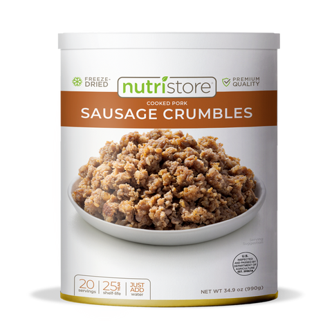 Sausage Crumbles Freeze Dried - #10 Can by Nutristore