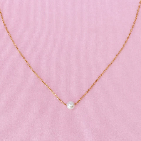 Dainty Single Pearl Necklace by Ellisonyoung.com