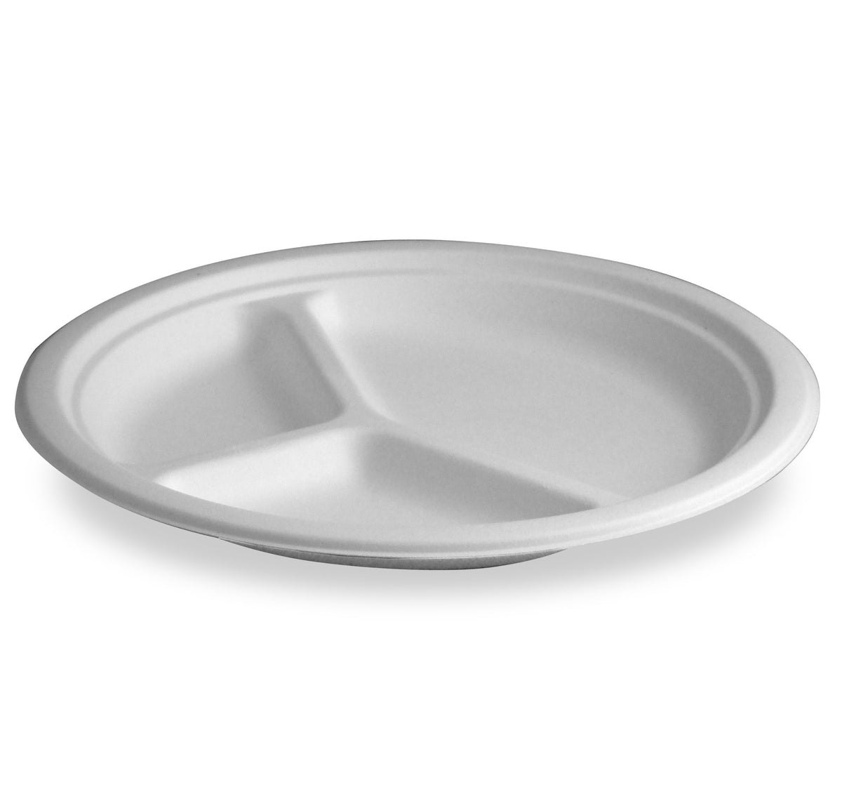 Ecosource 10" 3 Compartment Fiber Plate, 500 plates/case by TheLotusGroup - Good For The Earth, Good For Us
