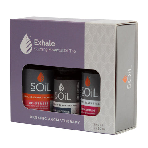 SOiL Exhale Organic Essential Oil Trio by SOiL Organic Aromatherapy and Skincare