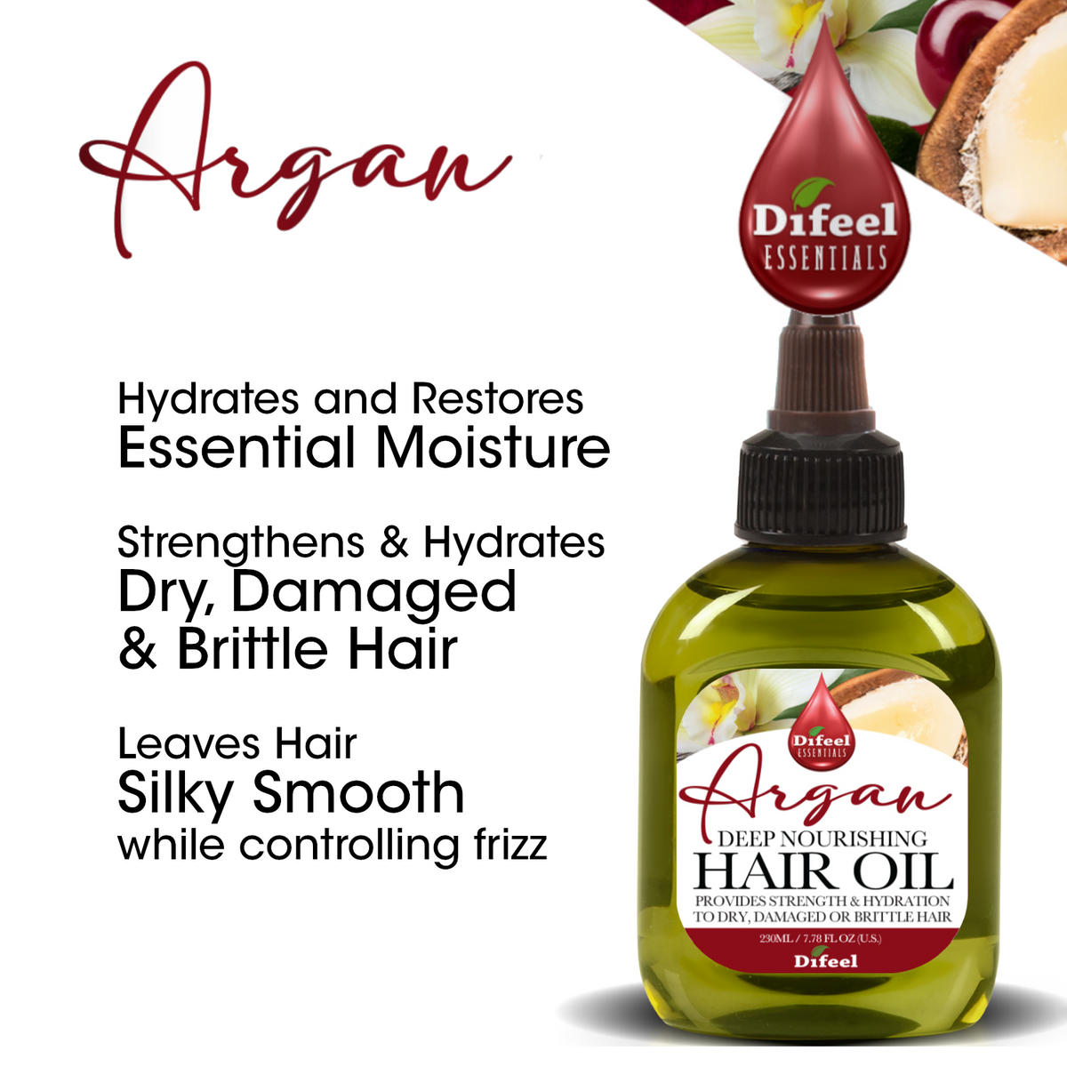 Difeel Essentials Deep Nourishing Argan - Hair Oil 2.5 oz. by difeel - find your natural beauty