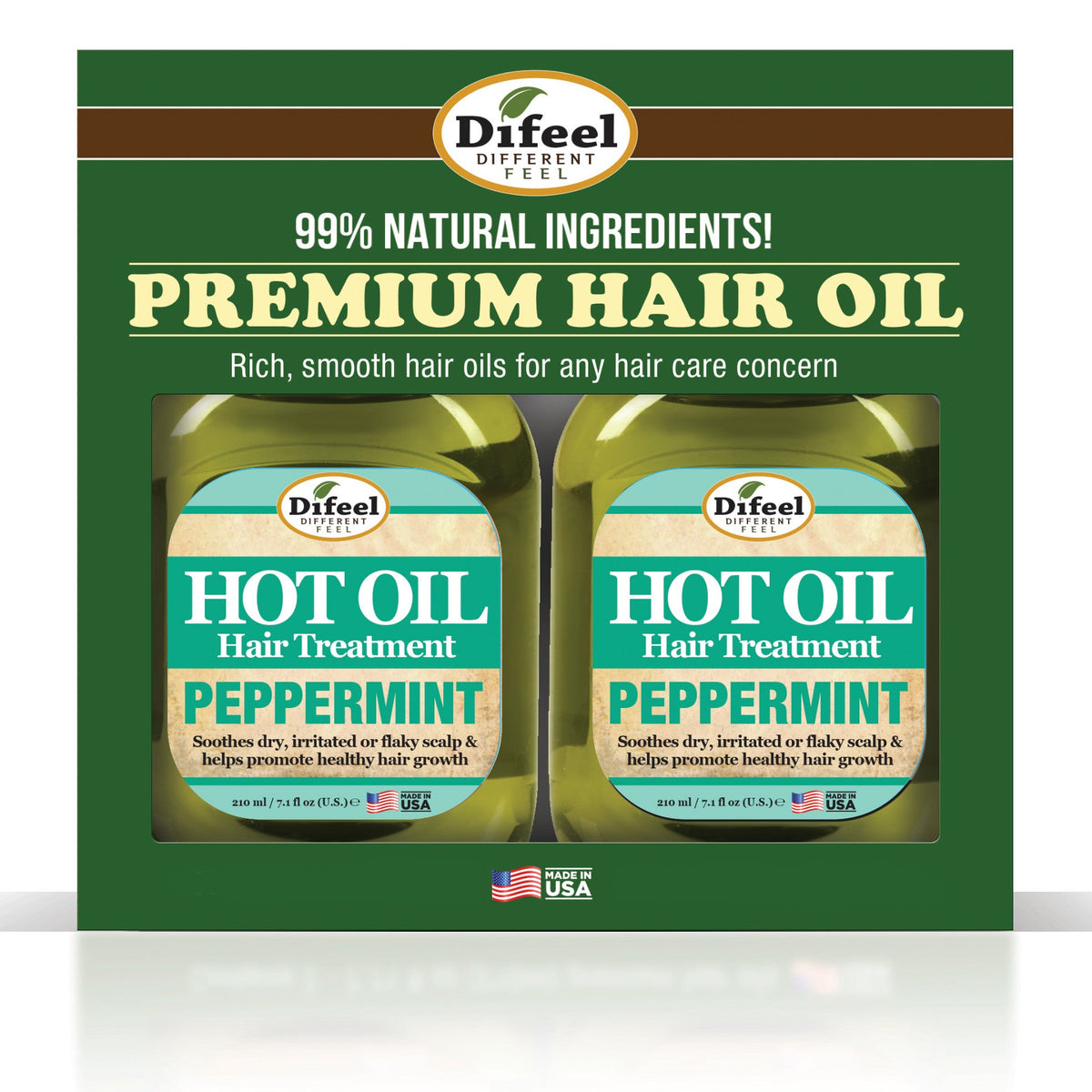 Difeel Peppermint Hot Oil Treatment 7.1 oz. - Deluxe 2-PC Gift Set by difeel - find your natural beauty