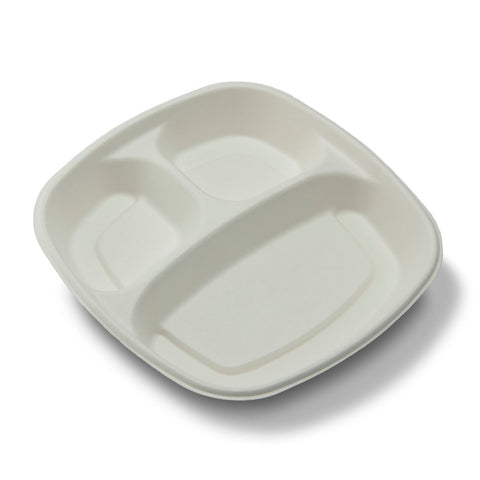 3-Compartment Grab & Go Tray, 500-Count Case by TheLotusGroup - Good For The Earth, Good For Us