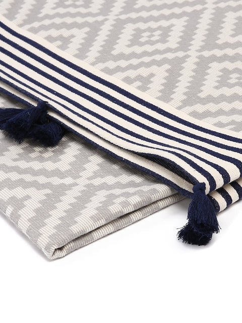 Merida Turkish Towel / Blanket - Gray & Black by Hilana Upcycled Cotton