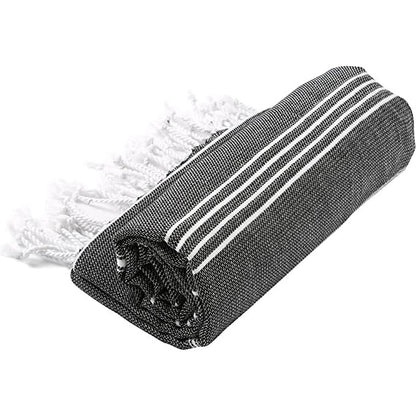 Pure Series: Sustainable Turkish Towel - Black by Hilana Upcycled Cotton