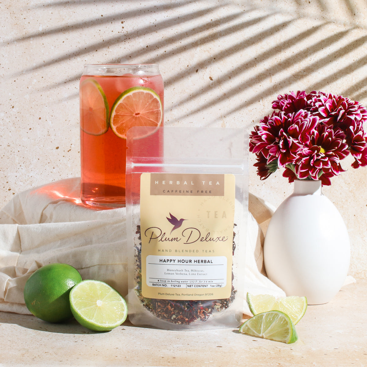 Happy Hour Herbal Tea (Hibiscus - Lime) by Plum Deluxe Tea
