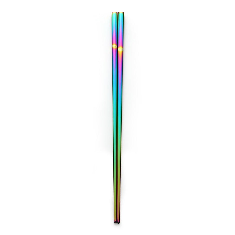 Holographic Rainbow Chopsticks in Stainless Steel by The Bullish Store