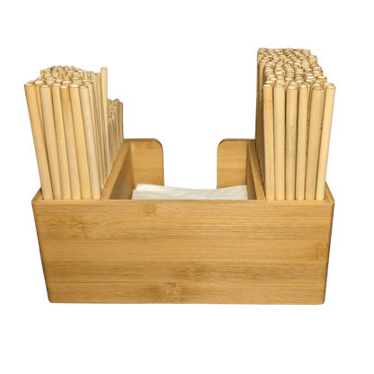 Bamboo Straw and Napkin Bar Caddy by Holy City Straw Company
