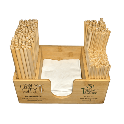 Bamboo Straw and Napkin Bar Caddy by Holy City Straw Company