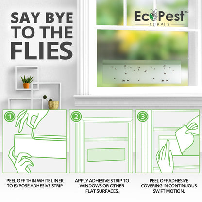 Window Fly Traps – 25 Pack | Transparent Sticky Fly Trap for Windows by EcoPest Supply