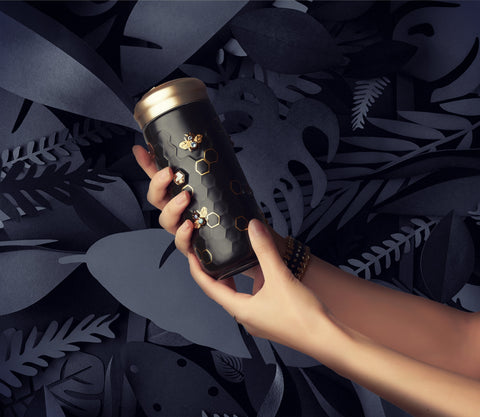 Honey Bee Travel Mug with Crystals by ACERA LIVEN