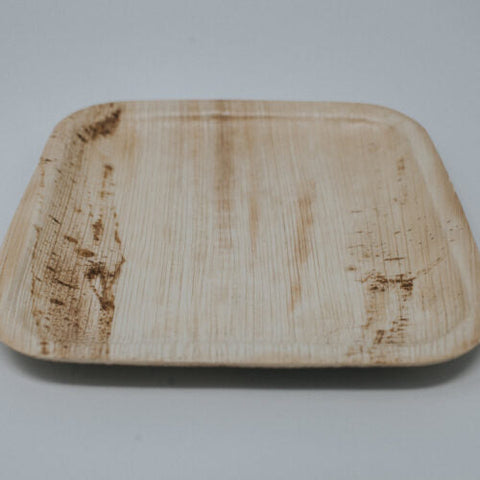 9.5-inch Square Palm Leaf Plate with Round Edges, 200 Count by TheLotusGroup - Good For The Earth, Good For Us