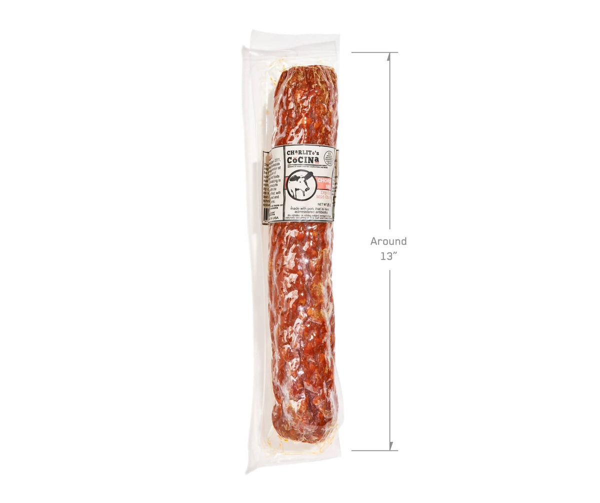 Charlito’s Cocina Chorizo Largo - Foodservice Dry Cured Mild Chorizo - 6 x 1.5 LB by Farm2Me