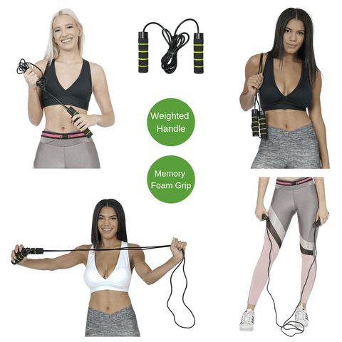 Weighted Jump Rope with Memory Foam Handles by Jupiter Gear