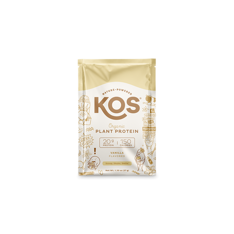 KOS Organic Plant Protein, Vanilla, Single Serving by KOS.com