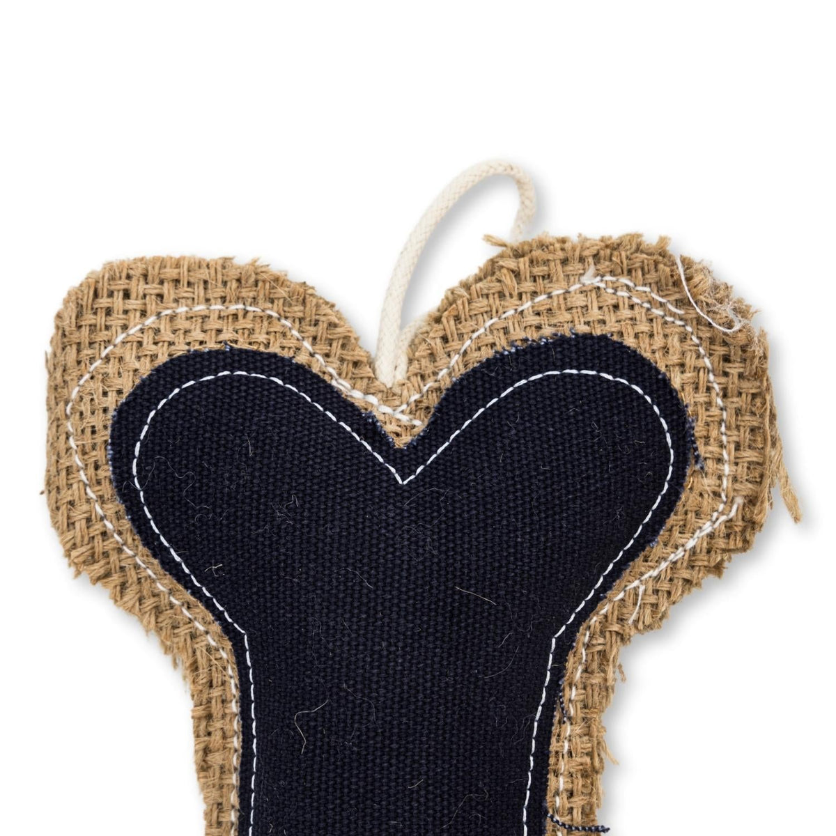 Sustainable Jean Leather-Jute Bone Pillow Dog Chew Toy by American Pet Supplies