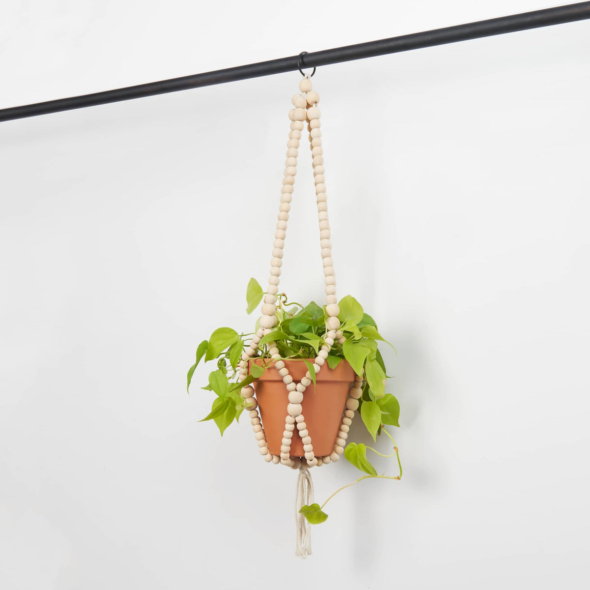 Wooden Beaded Hanging Pot Holder by POKOLOKO