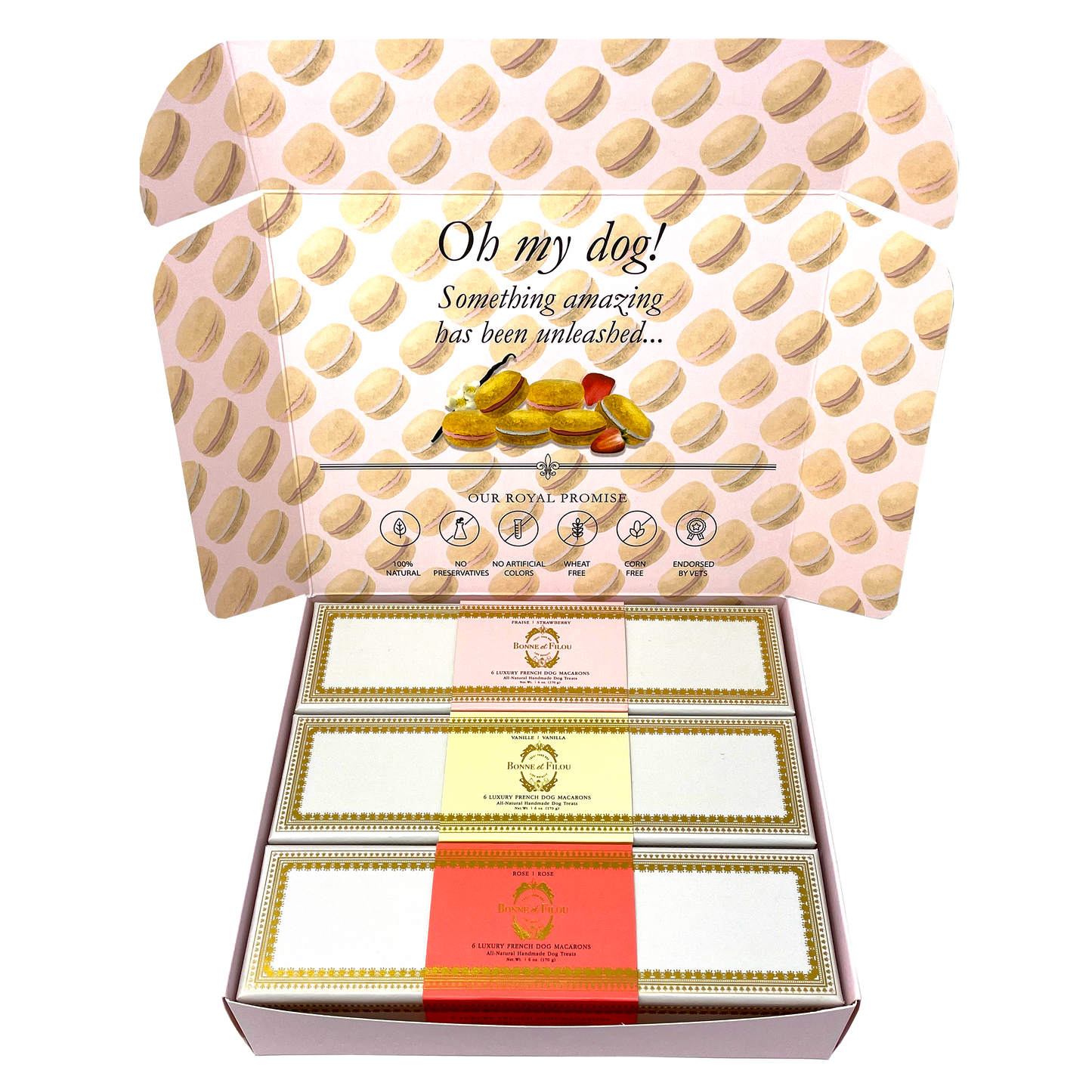 Dog Macaron Combo Gift Box (18 French Dog Macarons) by Bonne et Filou