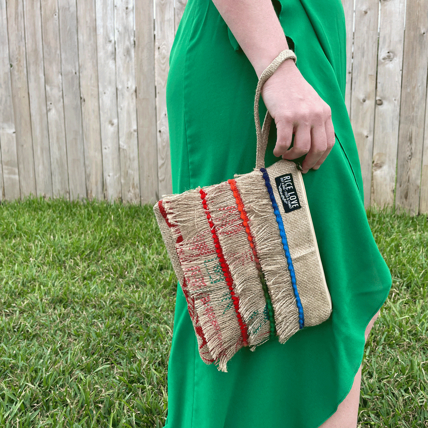 Recycled Fringe Clutch by Rice Love