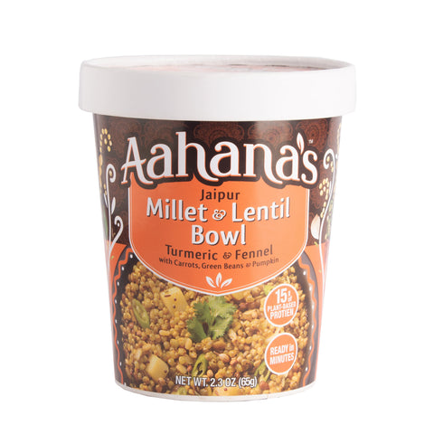 Aahana's Jaipur Millet & Lentil Bowl (Khichdi) - Gluten-Free, 15g Plant-Based Protein, Vegan, Non-GMO, Ready-to-Eat Meal (2.3oz., Pack of 4) by aahanasnaturals.com