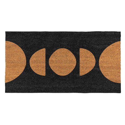 Modern Black Large Coir Doormat | Slip-Resistant Backing | 30" L x 16" W by The Bullish Store