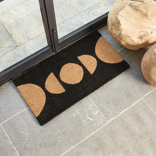 Modern Black Large Coir Doormat | Slip-Resistant Backing | 30" L x 16" W by The Bullish Store