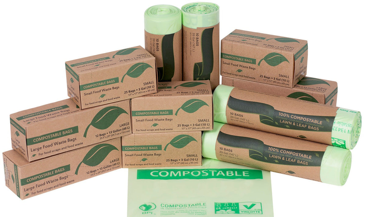 33 Gallon Compostable Trash Liners - 200 Count by TheLotusGroup - Good For The Earth, Good For Us