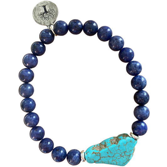 Natural Lapis Lazuli and Turquoise Bracelet by The Urban Charm