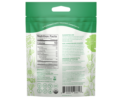 Organic Wheatgrass Powder - 40 servings by KOS.com