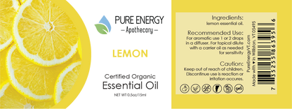 Essential Oil - Lemon 15ml (0.5oz) by Pure Energy Apothecary