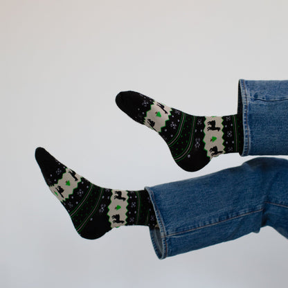 Holiday Stripe Alpaca Socks by POKOLOKO