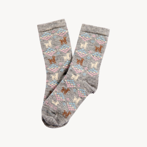 Polygon Alpaca Kids Socks by POKOLOKO