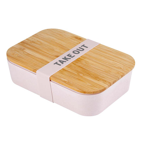 Pack of 3 Take Out Bamboo Lunch Box in Blush Pink | Eco-Friendly and Sustainable | 7.5" x 5" x 2" by The Bullish Store
