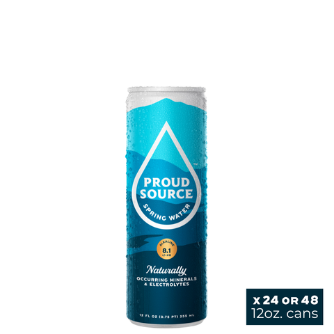 Alkaline Spring Water Cans by PROUD SOURCE WATER