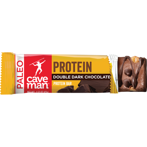 Double Dark Chocolate Protein Bars by Caveman Foods