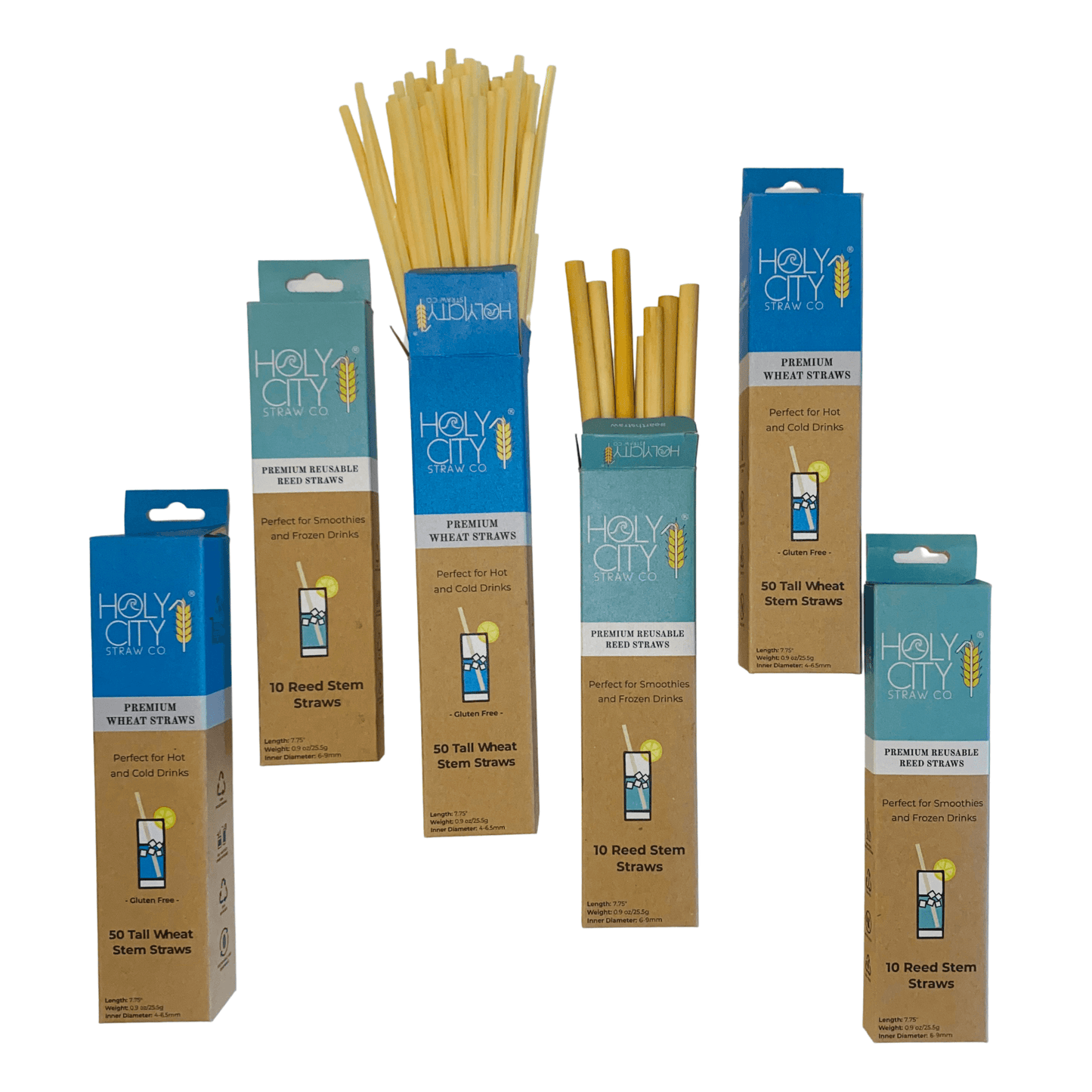 Wheat and Reed Straw Bundle - 6 Pack by Holy City Straw Company