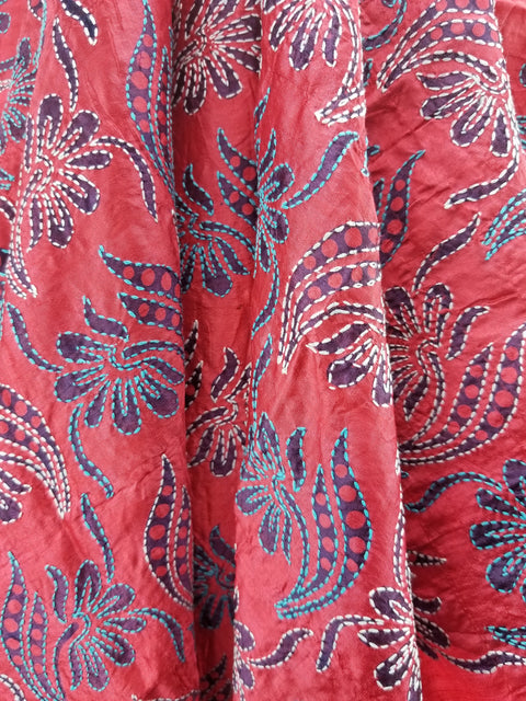 Hand embroidered Silk Fabric from Artisans in India by OMSutra
